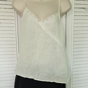 Zara spaghetti strap white top size Medium